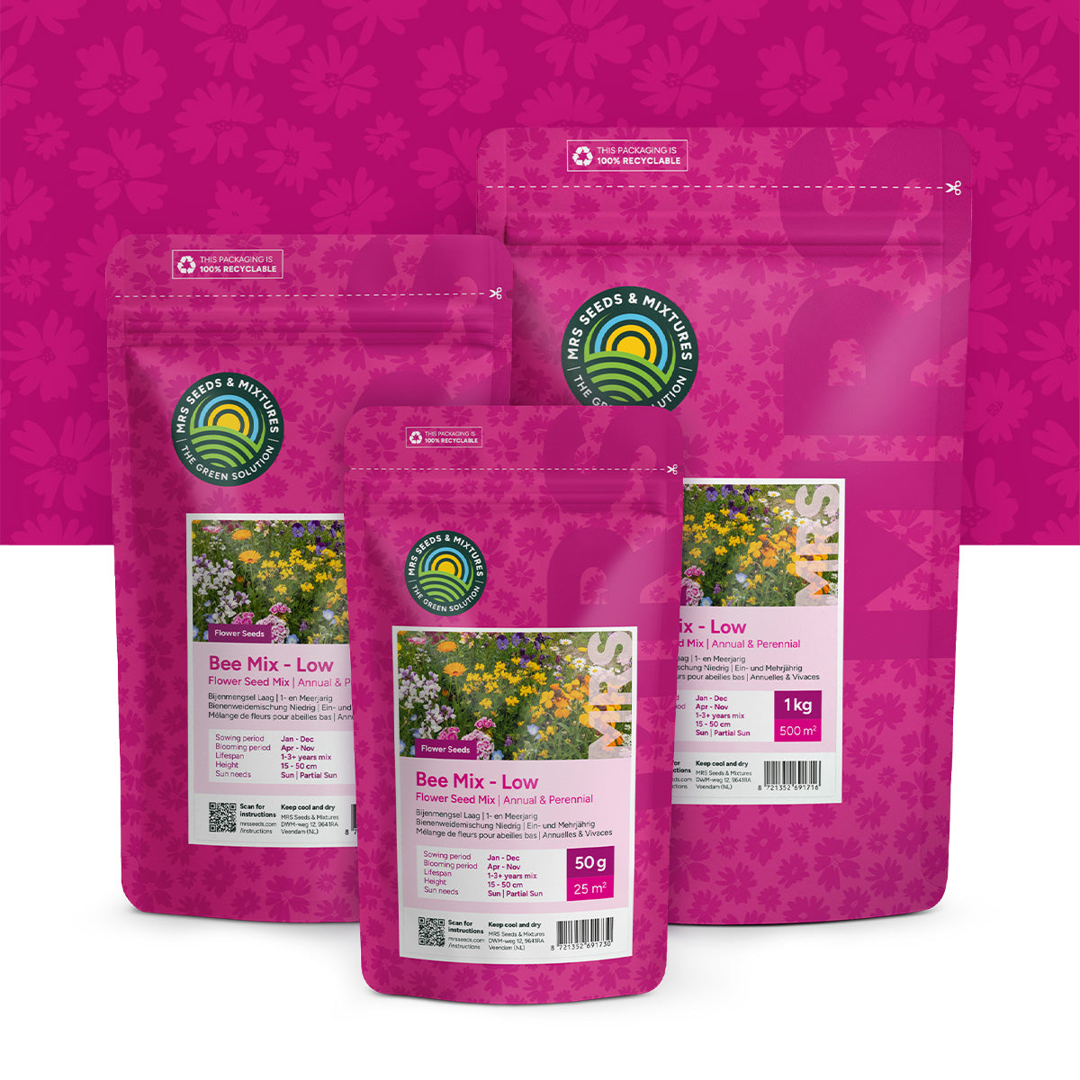 Mélange de fleurs faible pour abeilles – annuelles et vivaces