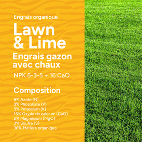 MRS Seeds & Mixtures Lawn & Lime - Engrais organique gazon avec chaux | 18 kg - 225 m² [fr]