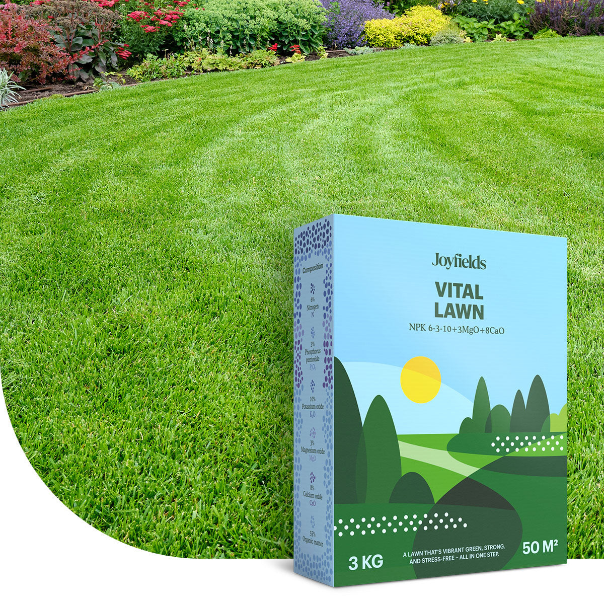 Joyfields Vital Lawn - Gazonmest met kalk - 3 kg