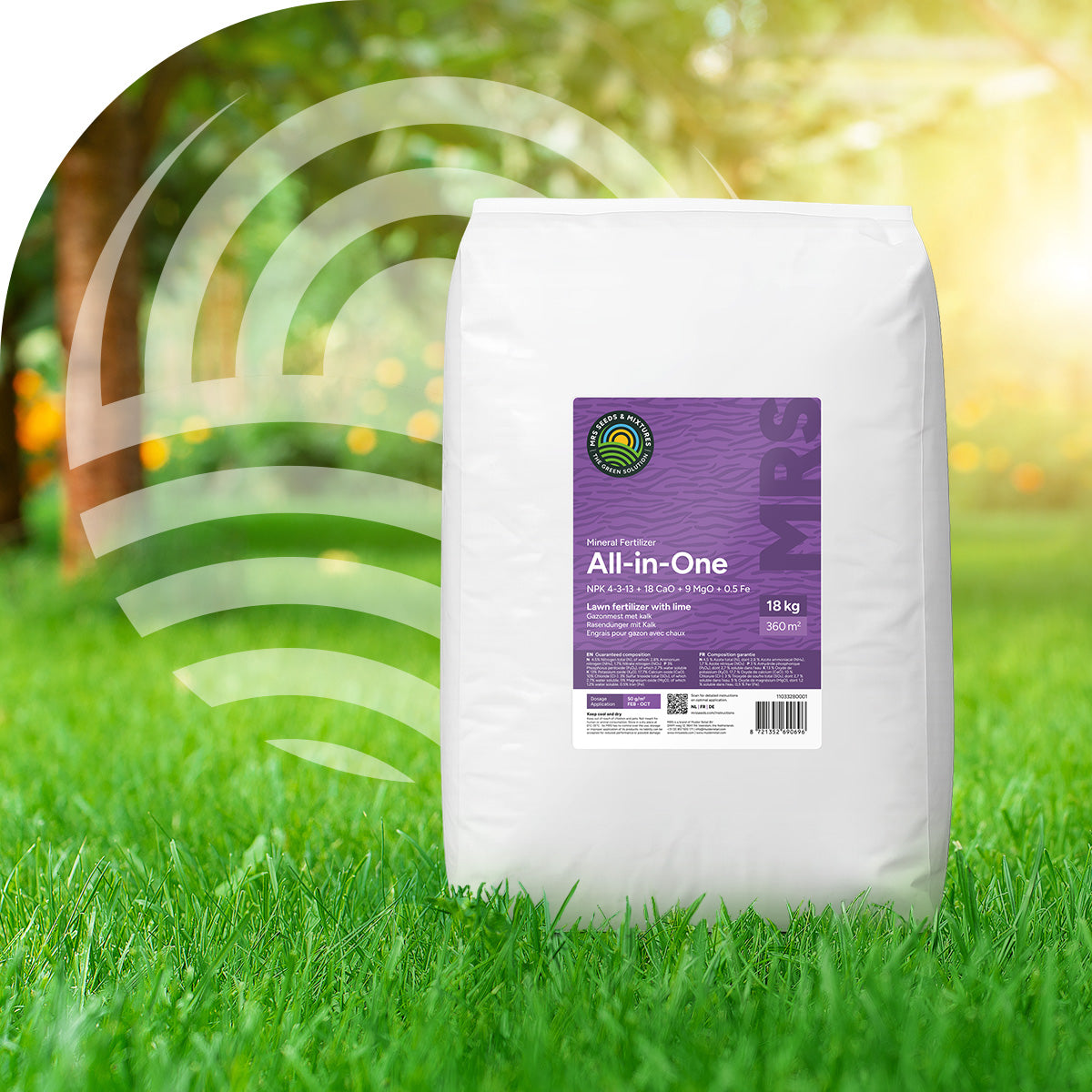 MRS Seeds & Mixtures All-in-One - Gazonmest met kalk | 20KG-500m2